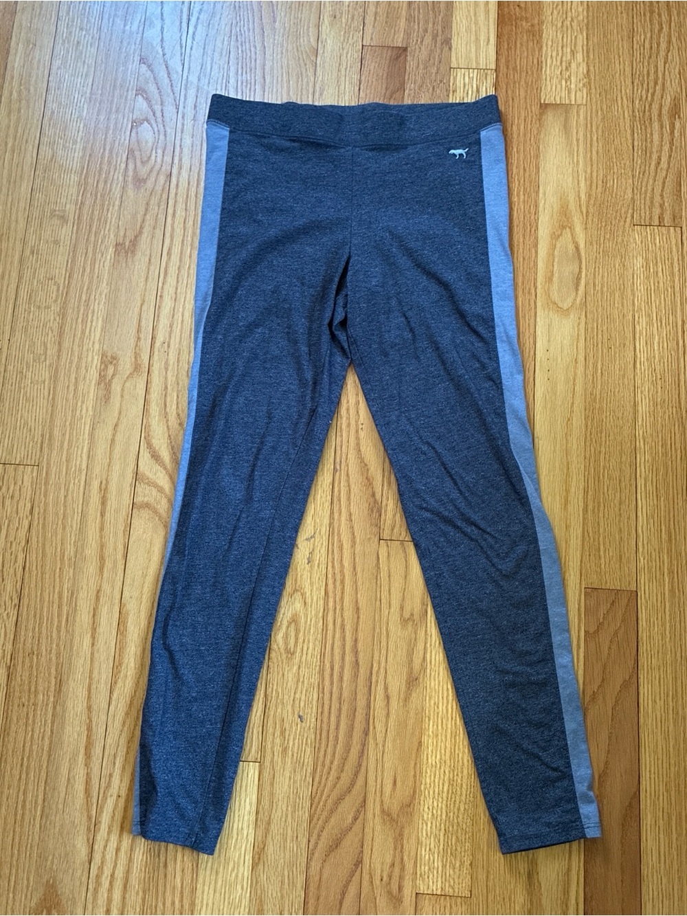 Victoria's Secret Heather Gray Leggings with Light Gray Side Stripe